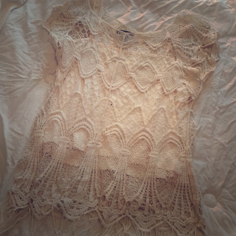 Crochet ivory fridge top